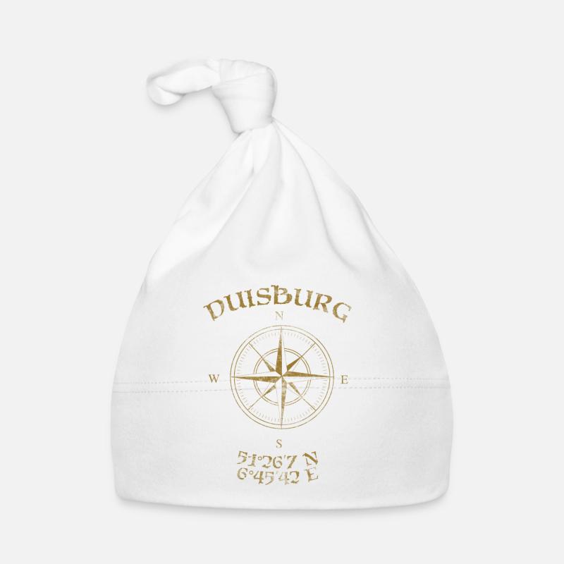 Compass GPS coordinates Duisburg Organic Baby Cap