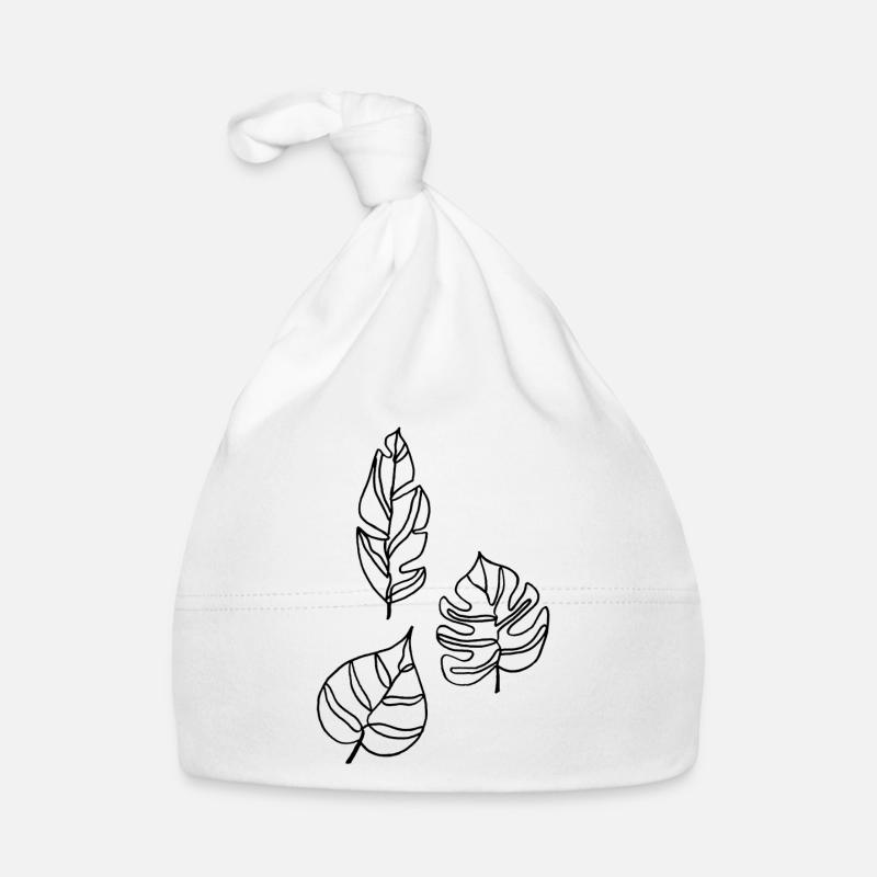 Esquisse de la nature (noir) - Bonnet bio Bébé - blanc