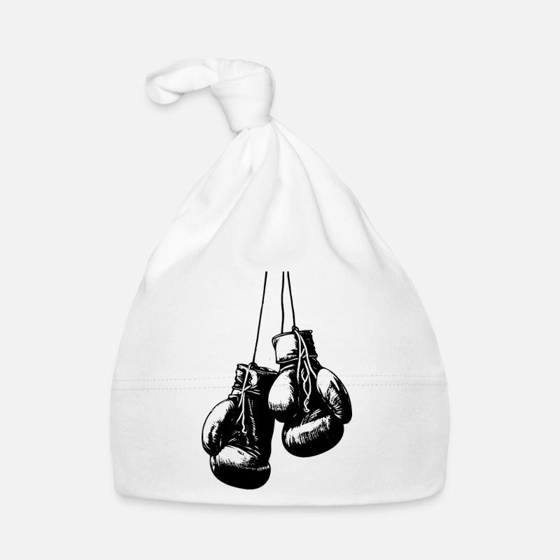 Black boxing gloves hanging on the cords Organic Baby Cap
