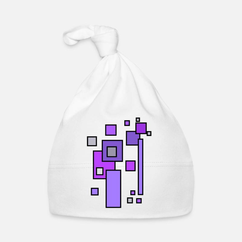 Architecture Building Blocks Pattern - LAVENDER - Bonnet bio Bébé - blanc