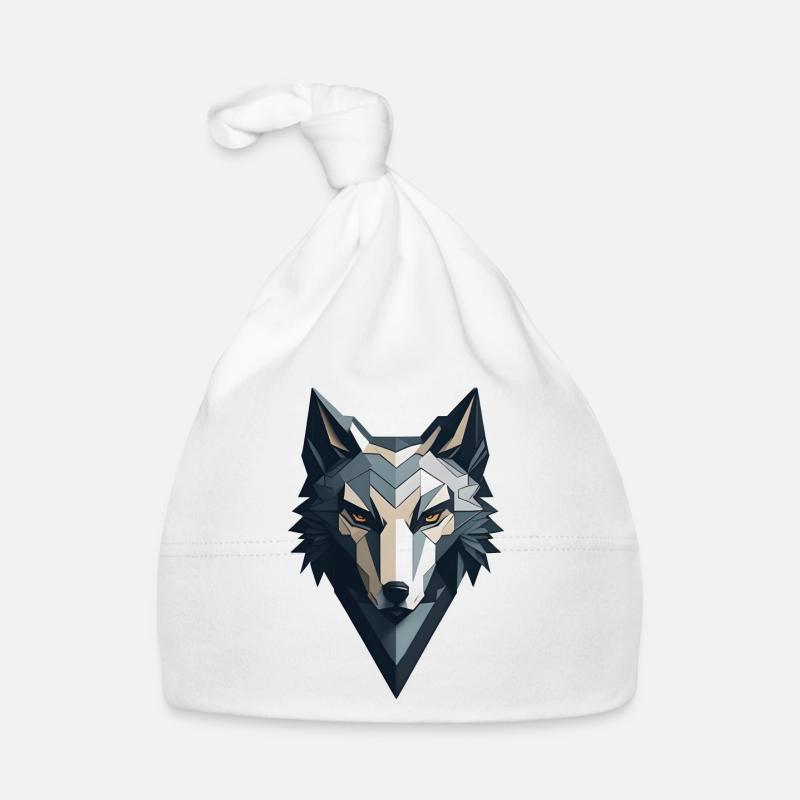 Geometric Wolf Organic Baby Cap