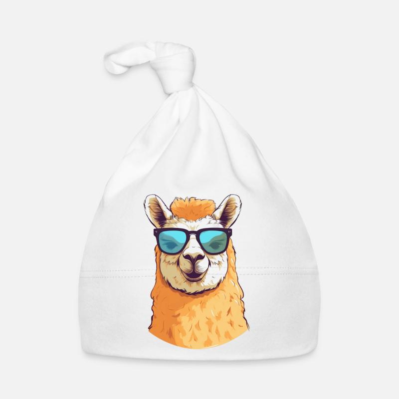 Alpaca with sunglasses Organic Baby Cap