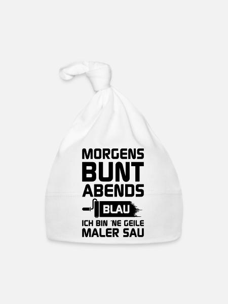 Geile Maler Sau - Baby Bio-Mütze - Weiß - Vorne