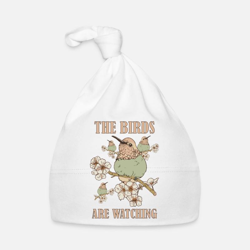 Les oiseaux regardent le graphisme vintage Bonnet bio Bébé