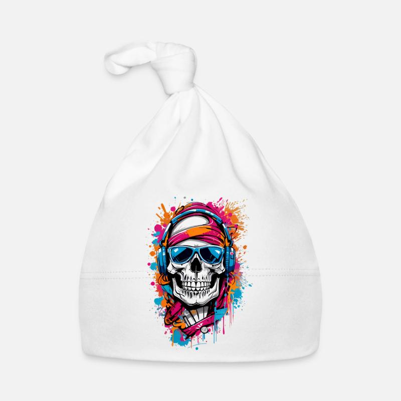 Coole Totenkopf Baby Bio-Mütze