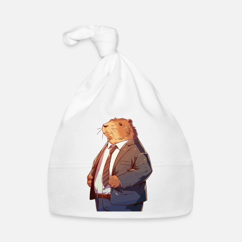 Capybara as an office worker Organic Baby Cap