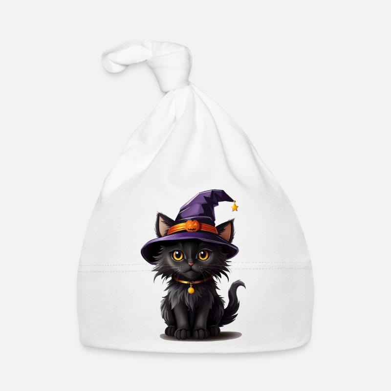 Chat citrouille Helloween Bonnet bio Bébé