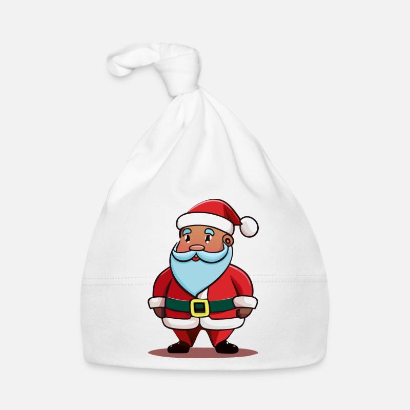 Père Noël / Noël - Bonnet bio Bébé - blanc