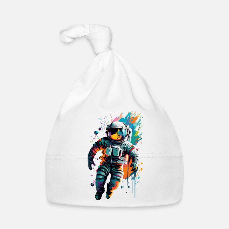 Astronaute dans l’espace spatial - Astronaut Space - Bonnet bio Bébé - blanc