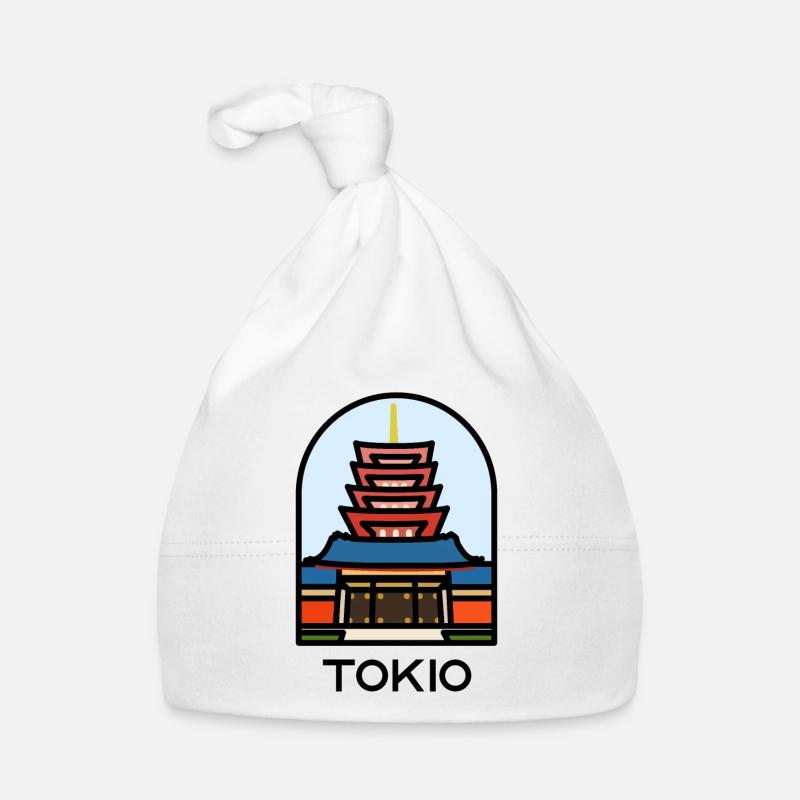 Tokyo - Senso-ji Temple - Bonnet bio Bébé - blanc