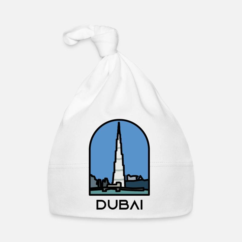 Dubaï - Burj Khalifa - Bonnet bio Bébé - blanc
