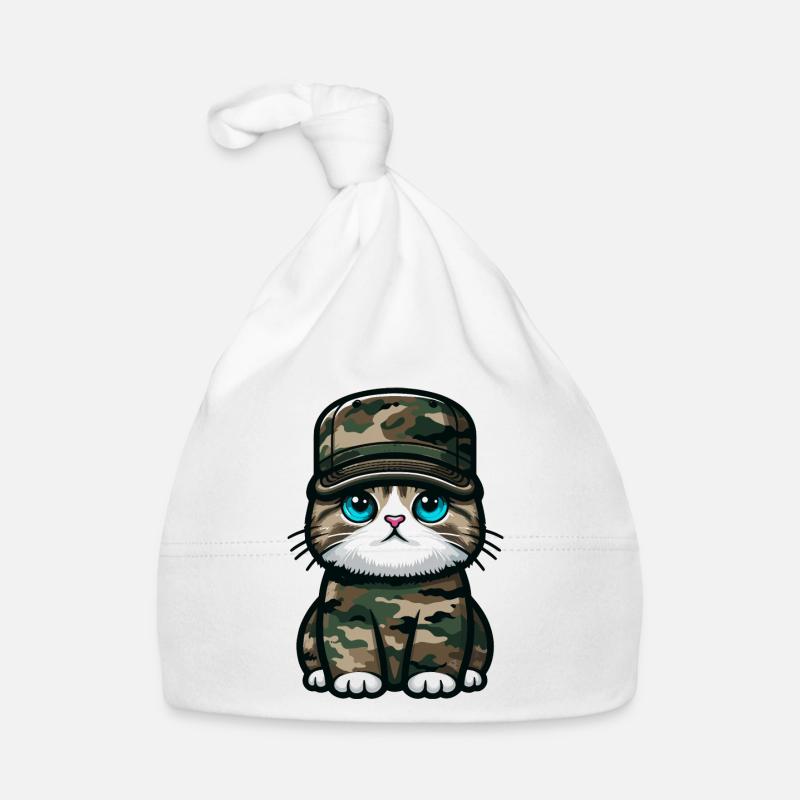 Chat en uniforme militaire Bonnet bio Bébé