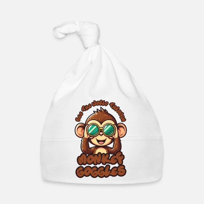 Cute Monkey: See the world through monkey goggles! Organic Baby Cap