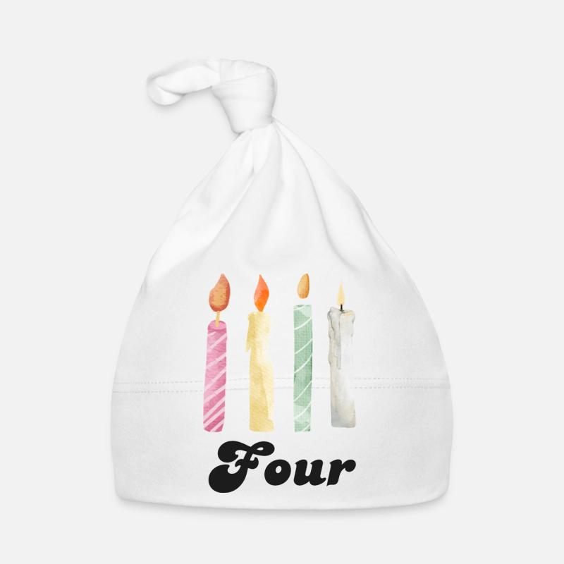 4e anniversaire bougie Bonnet bio Bébé