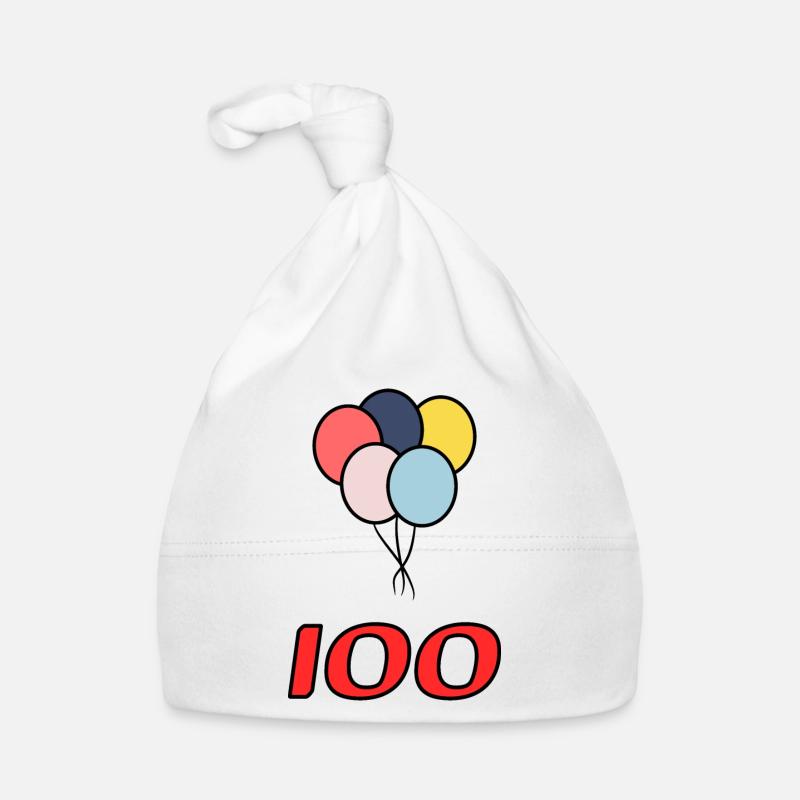 100. 100 ANS. 100e ANNIVERSAIRE. ANNIVERSAIRE 100 - Bonnet bio Bébé - blanc