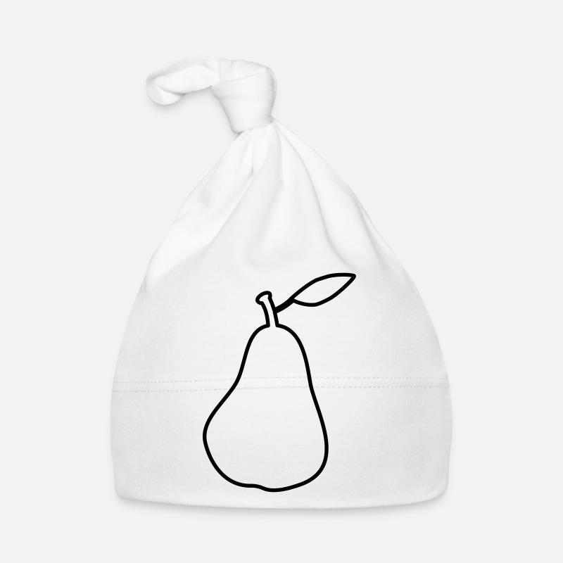 Silhouette Birne Pear Outline Baby Bio-Mütze