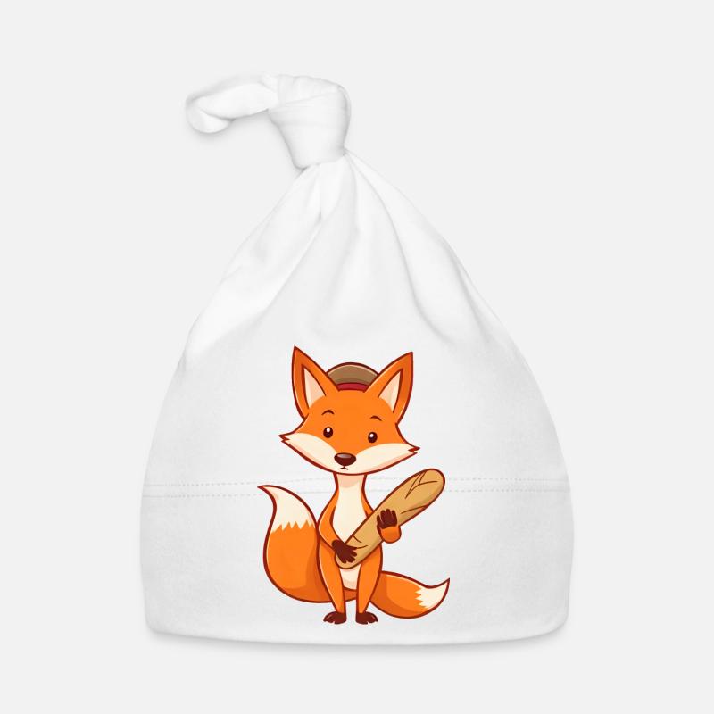 Renard joyeux avec chapeau Bonnet bio Bébé