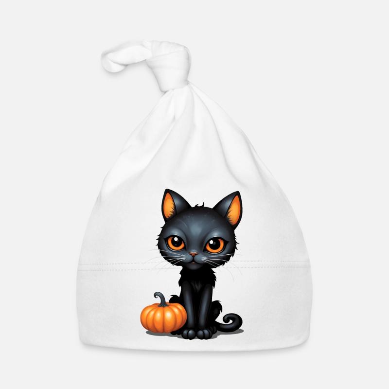Katze Halloween Schwarze Katze Kürbis Baby Bio-Mütze