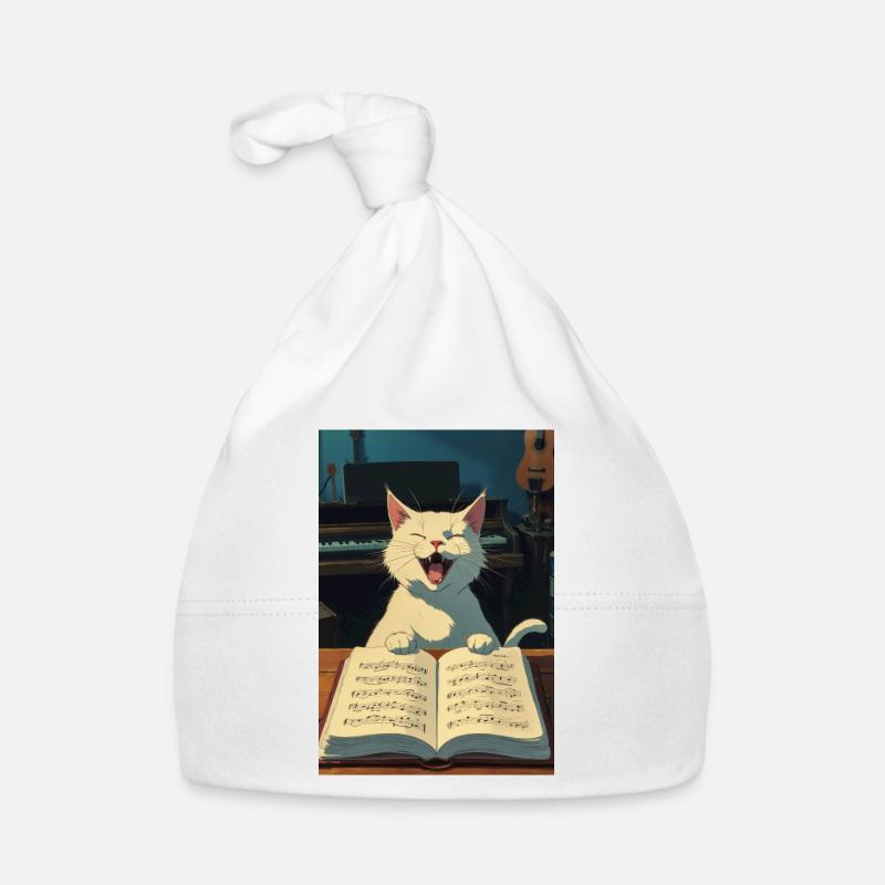 Süßes Kätzchen singt Baby Bio-Mütze