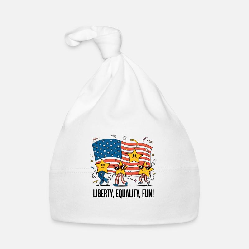 Flag american liberty equality fun Organic Baby Cap