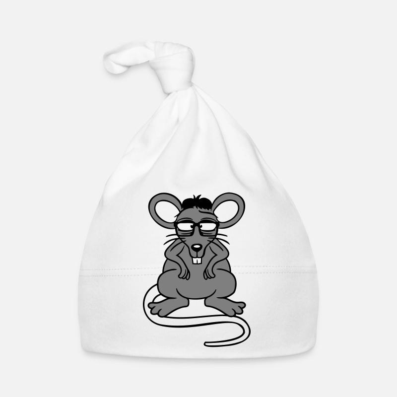 Mouse Nerd Geek Hornglasses Smart Intelligent Freak Organic Baby Cap