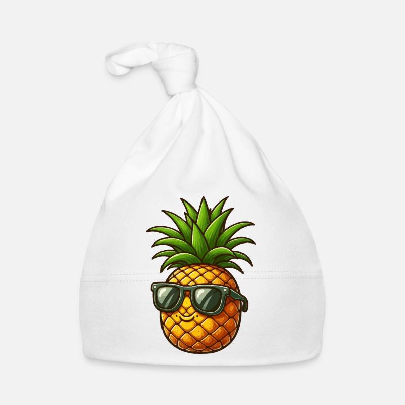 Ananas mit Sonnenbrille Baby Bio-Mütze