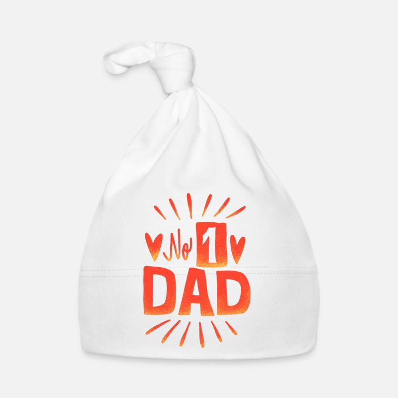 No. 1 Dad – Hearts and Rays Design Organic Baby Cap