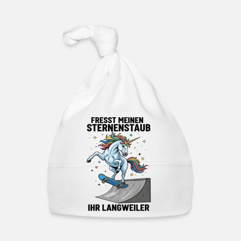Skateboard-Einhorn Baby Bio-Mütze