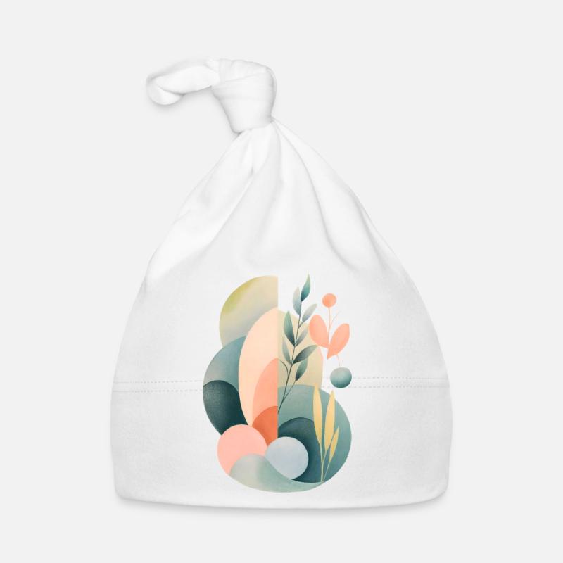 Pastell Abstrakte Flora Komposition Baby Bio-Mütze