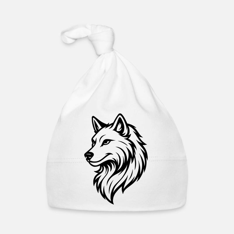 Wolf Silhouette Baby Bio-Mütze