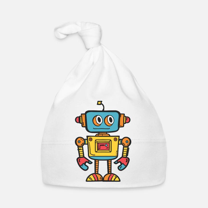 Robot rétro mignon avec un design coloré Bonnet bio Bébé