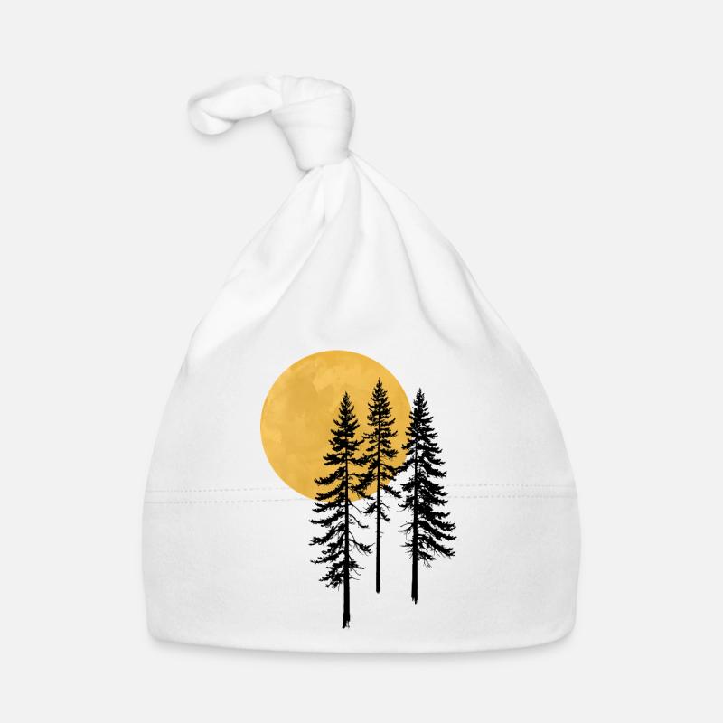 Sunset Pine Silhouette Organic Baby Cap
