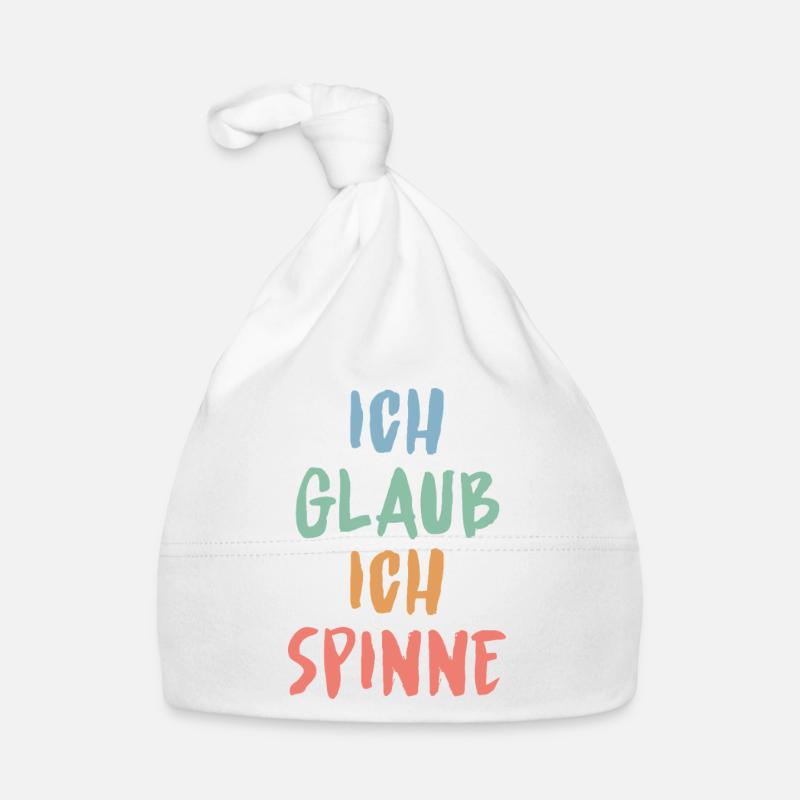 Ich glaub, ich spinne – Lustiges Sprüche Design - Baby Bio-Mütze - Weiß