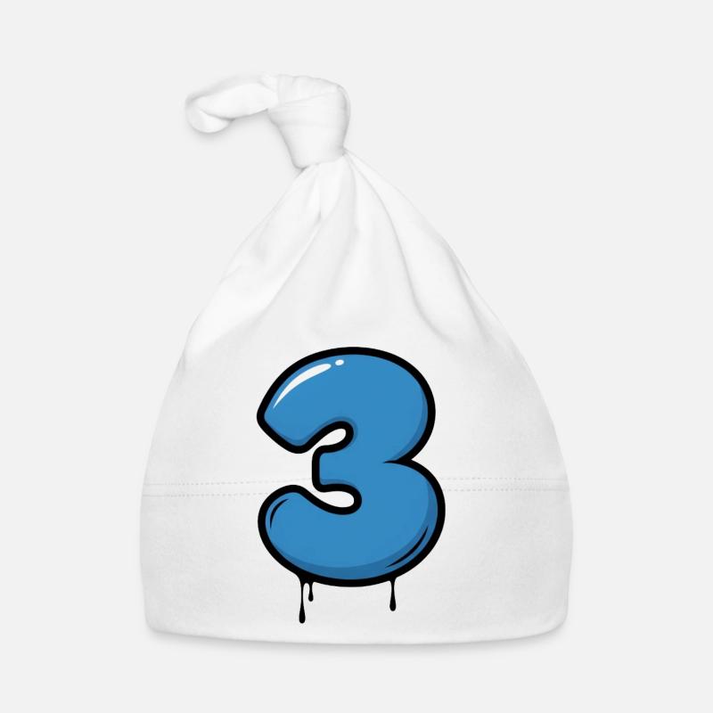 Three Drops Neon Blue Organic Baby Cap