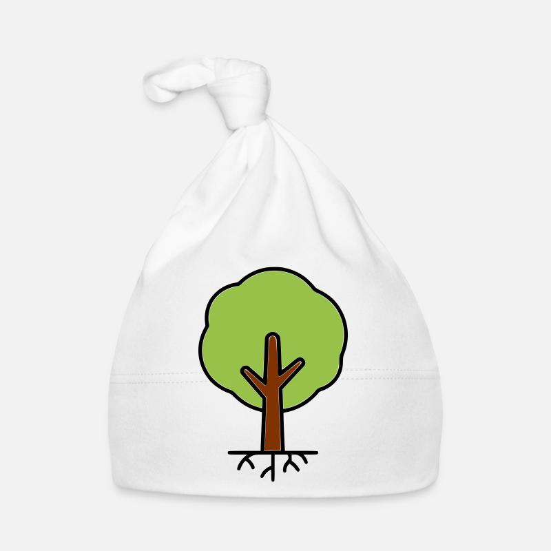 Silhouette d’arbre vert dessin animé Bonnet bio Bébé