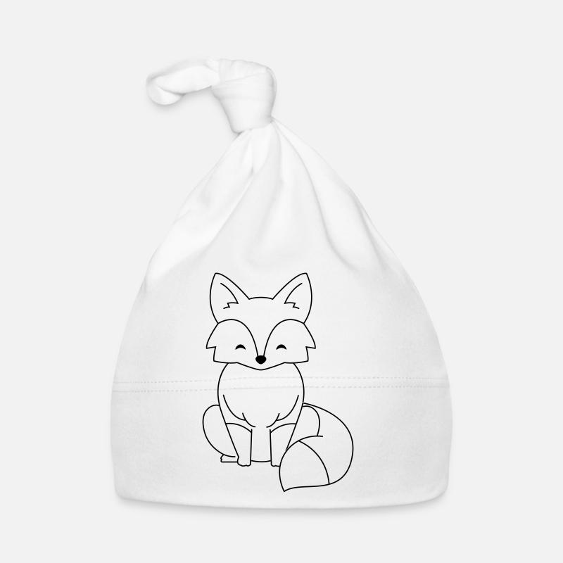 Comic Fuchs in schwarz Baby Bio-Mütze