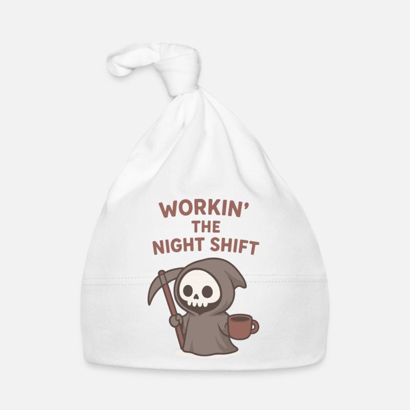 Café Grim Reaper Night Shift - Bonnet bio Bébé - blanc