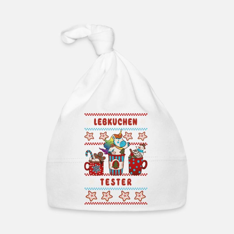 LEBKUCHEN TESTER Einhorn Weihnachten Baby Bio-Mütze