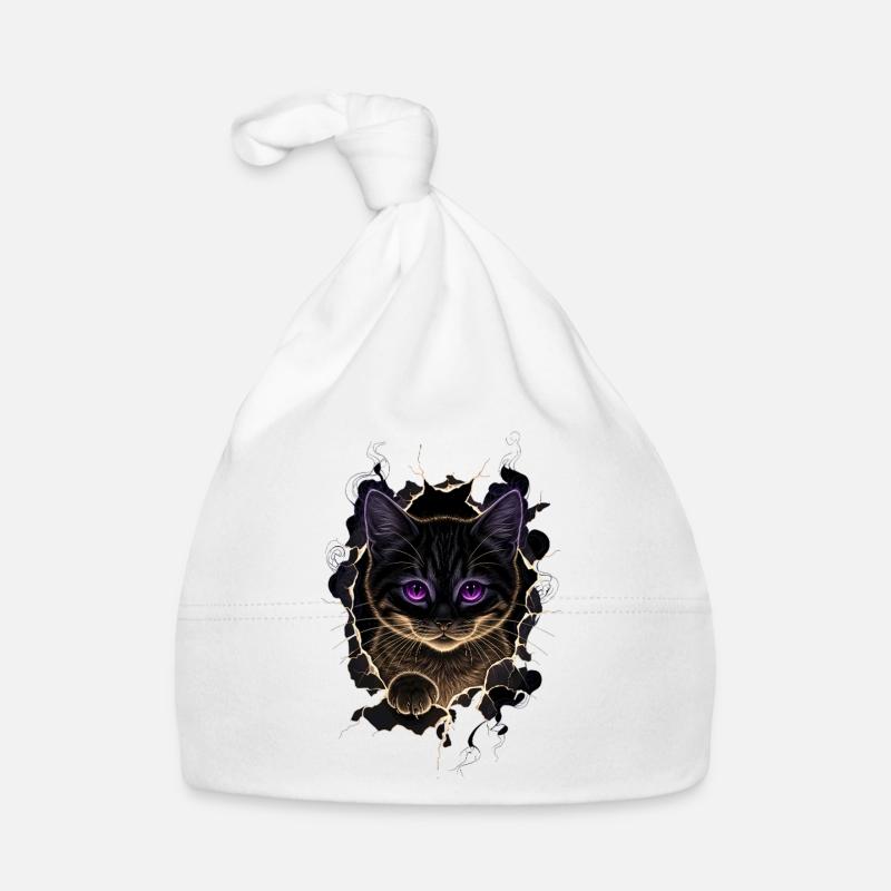 Katze Zerrissenes Tuch - Süßes Gothic  Baby Bio-Mütze