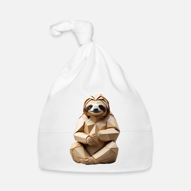 Polygon Sloth Snuggle Design Organic Baby Cap
