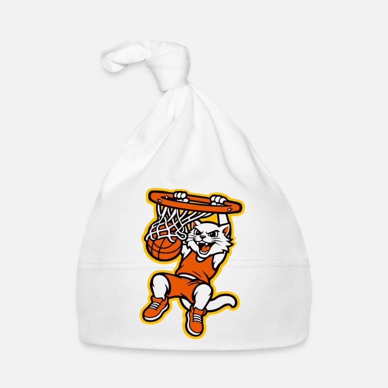 Mascotte du dunk de basket-ball Angry Cat Design Bonnet bio Bébé