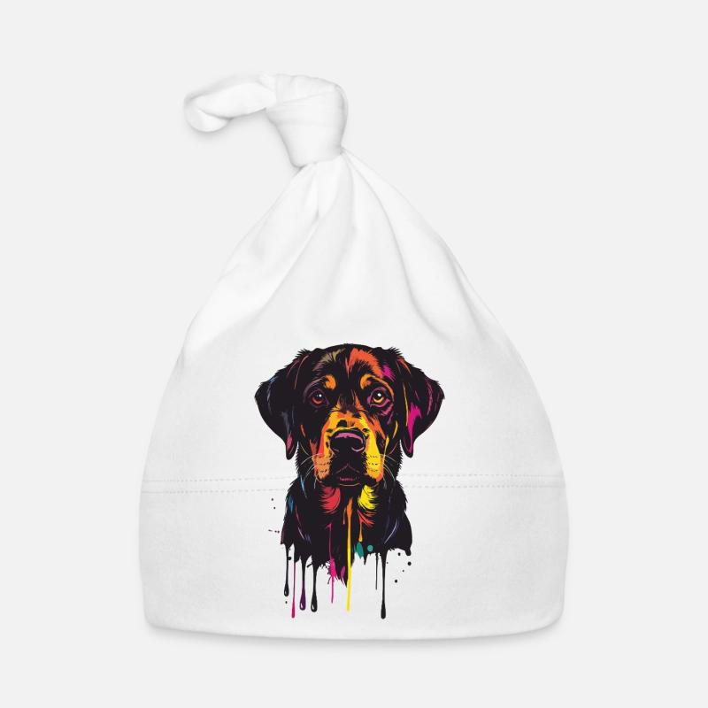 Buntes Hundeportrait Tropfen Baby Bio-Mütze