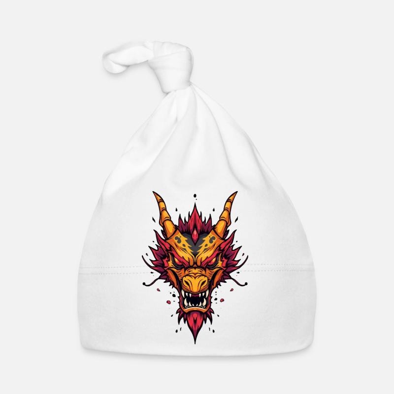 Flammender asiatischer Drache Baby Bio-Mütze