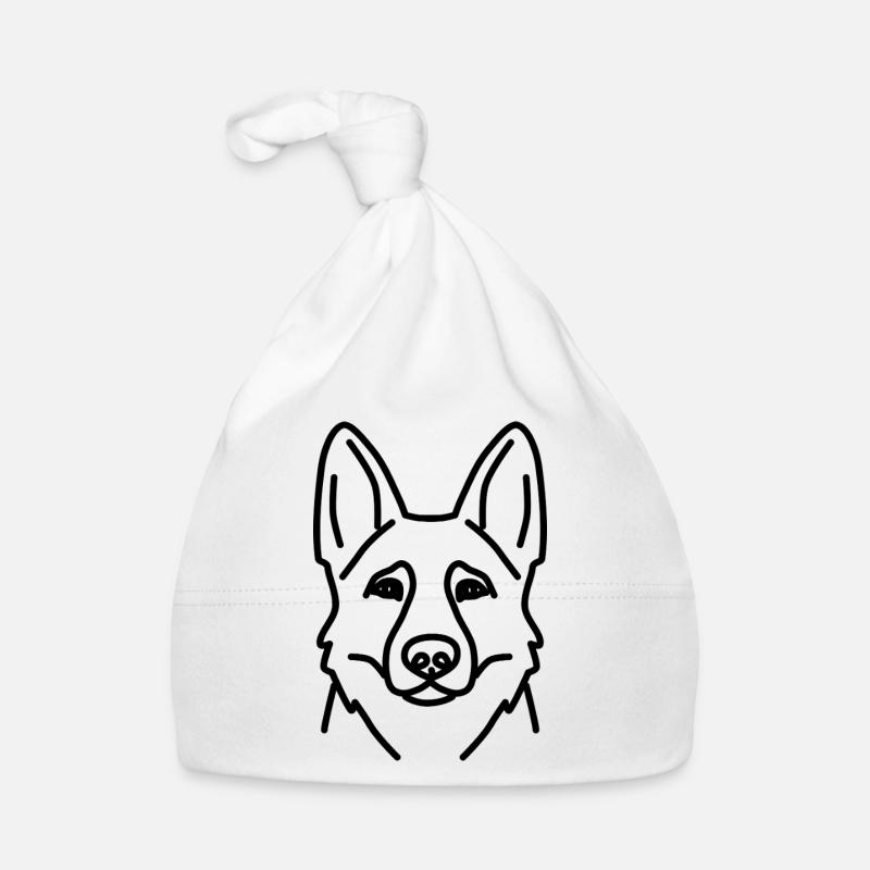Head German Shepherd Organic Baby Cap