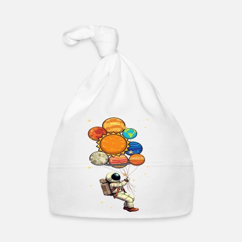 Astronaut With Planet Balloons Outer Space Organic Baby Cap