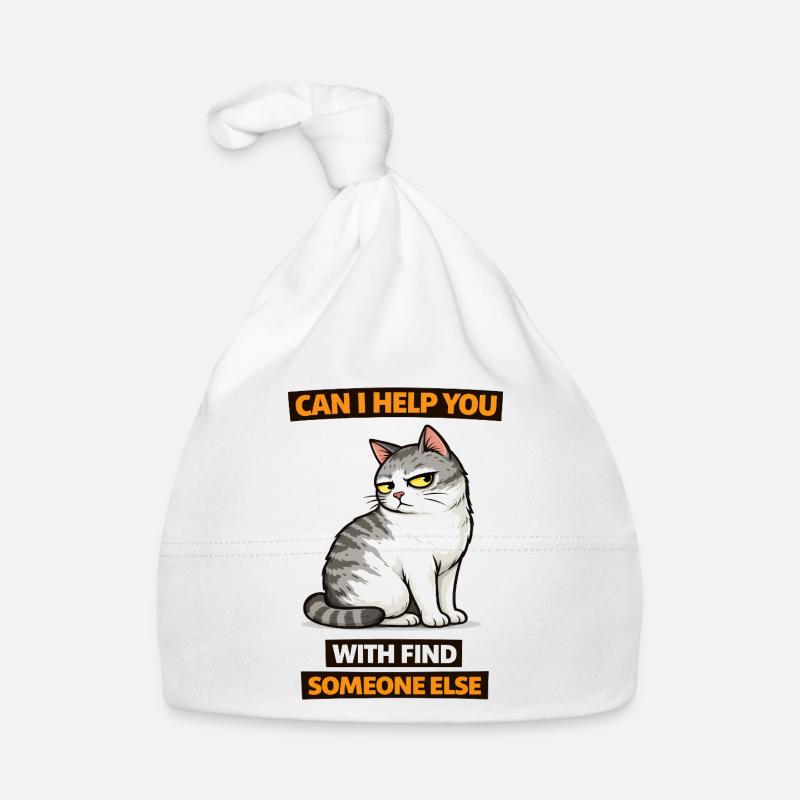 Moody Cat Help Find Someone Else Organic Baby Cap