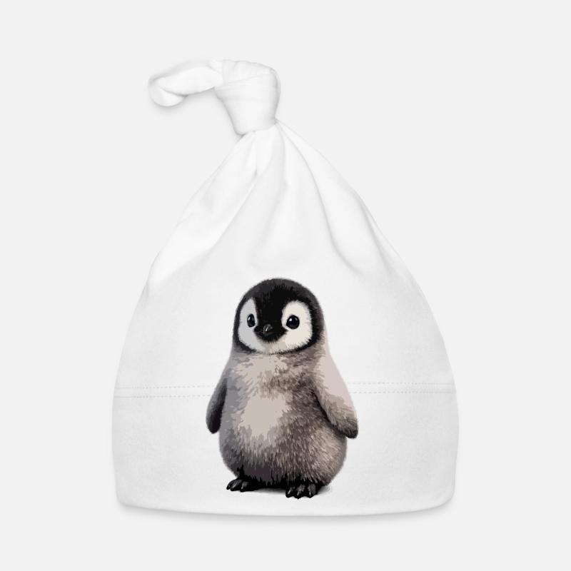 Soft Penguin Chick Illustration Organic Baby Cap