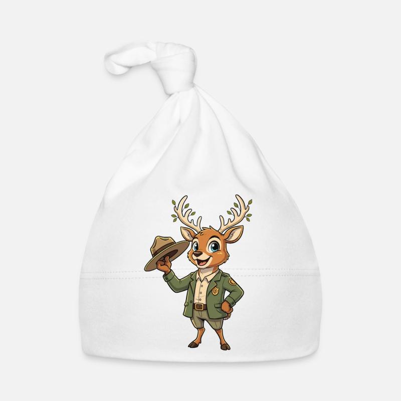 Cerf garde forestier du sentier forestier Bonnet bio Bébé