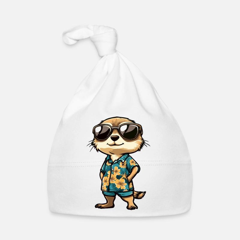 Erdmännchen Comic Urlaub Baby Bio-Mütze