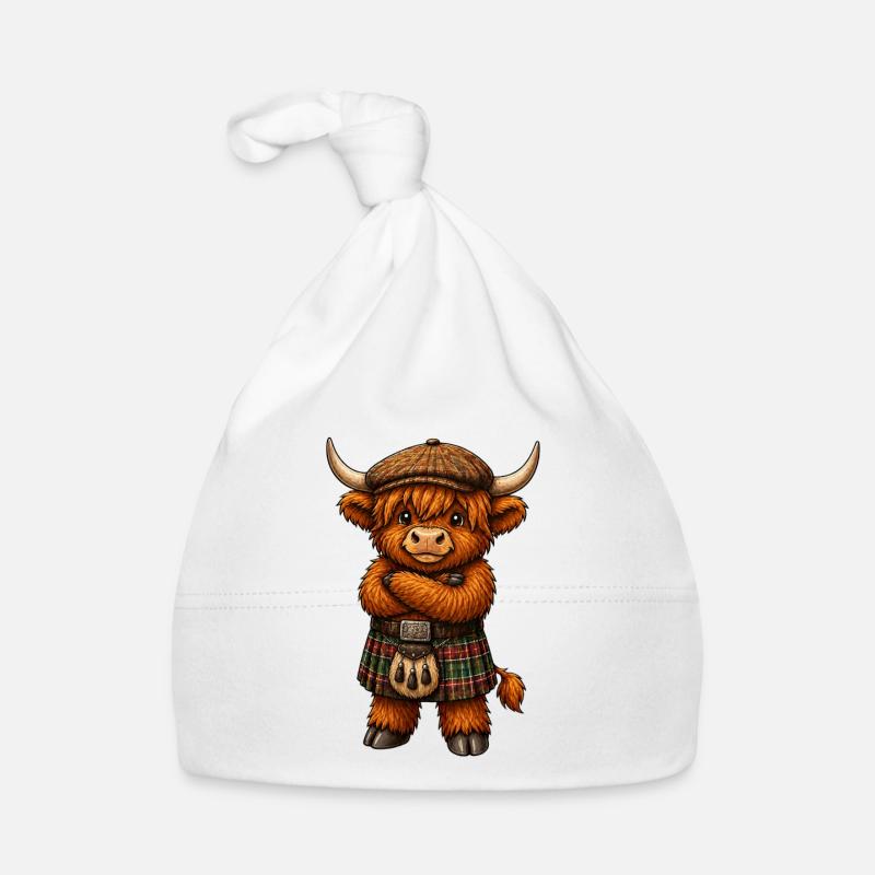 Highlandcattle mit Kilt Baby Bio-Mütze